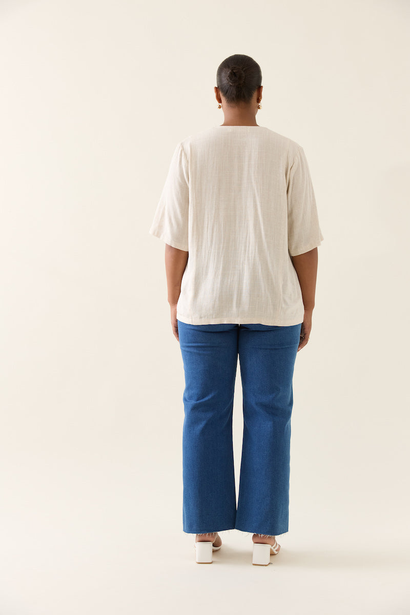 Ingrid Button Top, Canvas