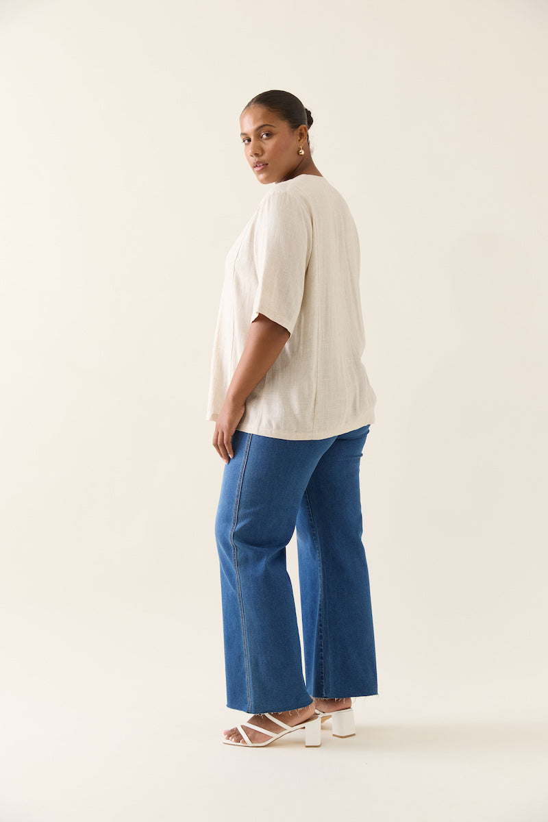 Ingrid Button Top, Canvas