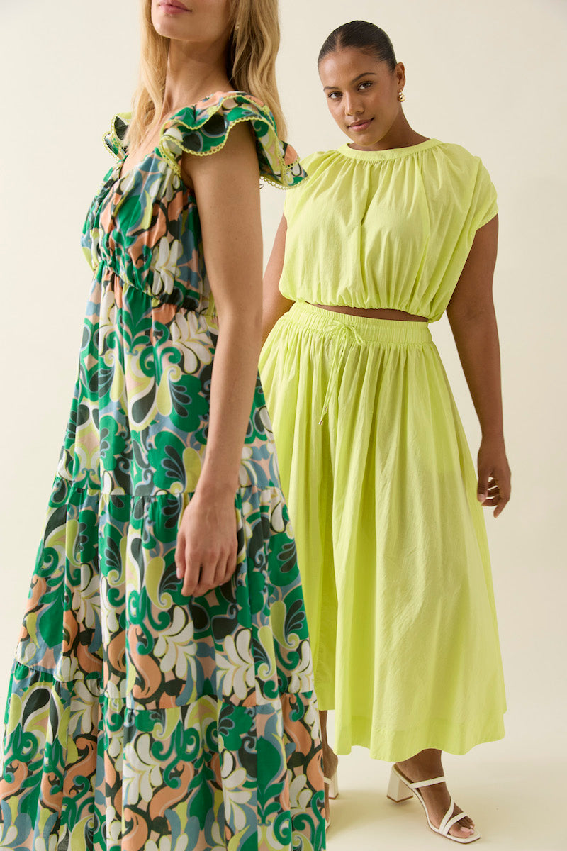 Aurora Maxi Skirt, Pomelo