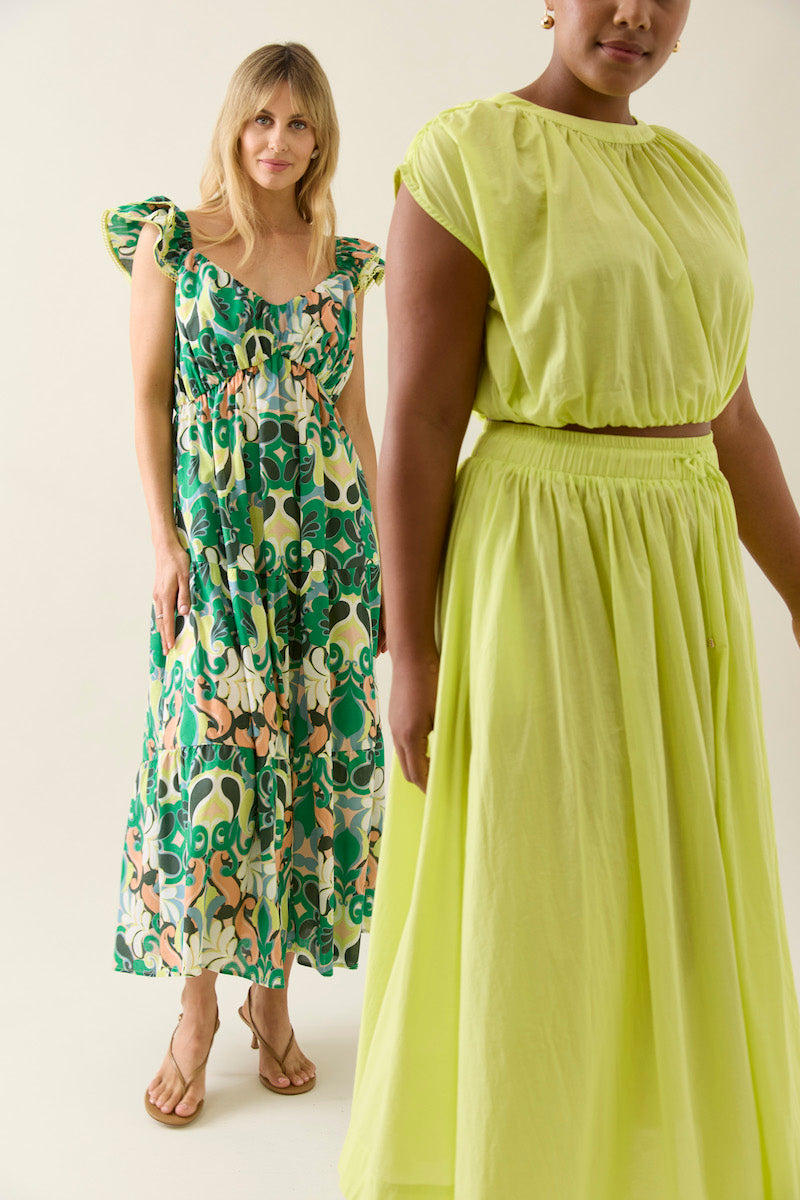 Aurora Maxi Skirt, Pomelo