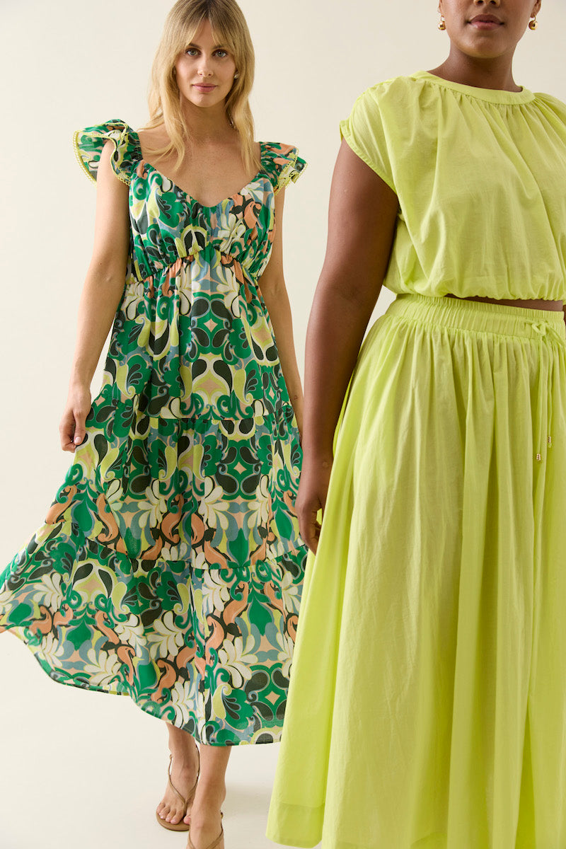 Aurora Maxi Skirt, Pomelo