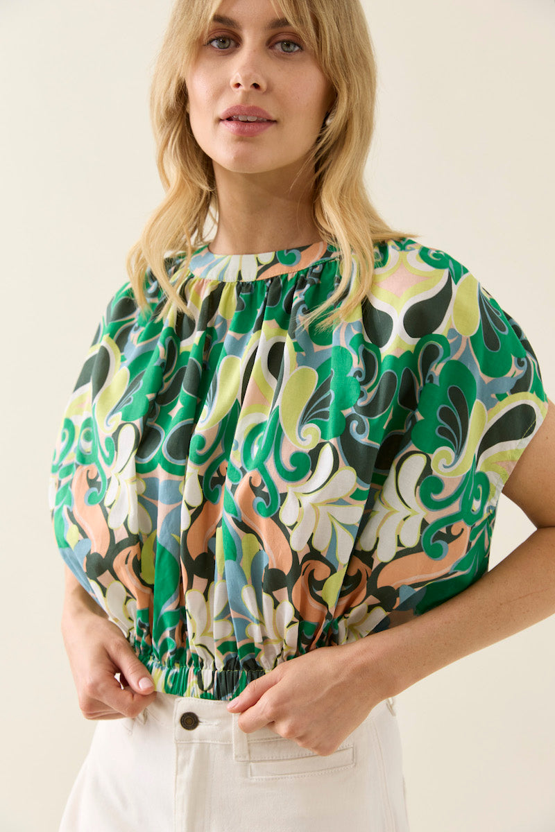 Aurora Reversible Crop Top, Paisley