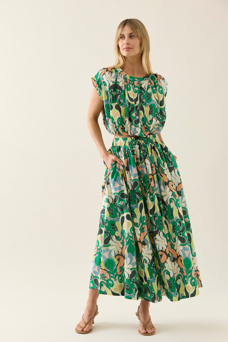 Aurora Reversible Crop Top, Paisley