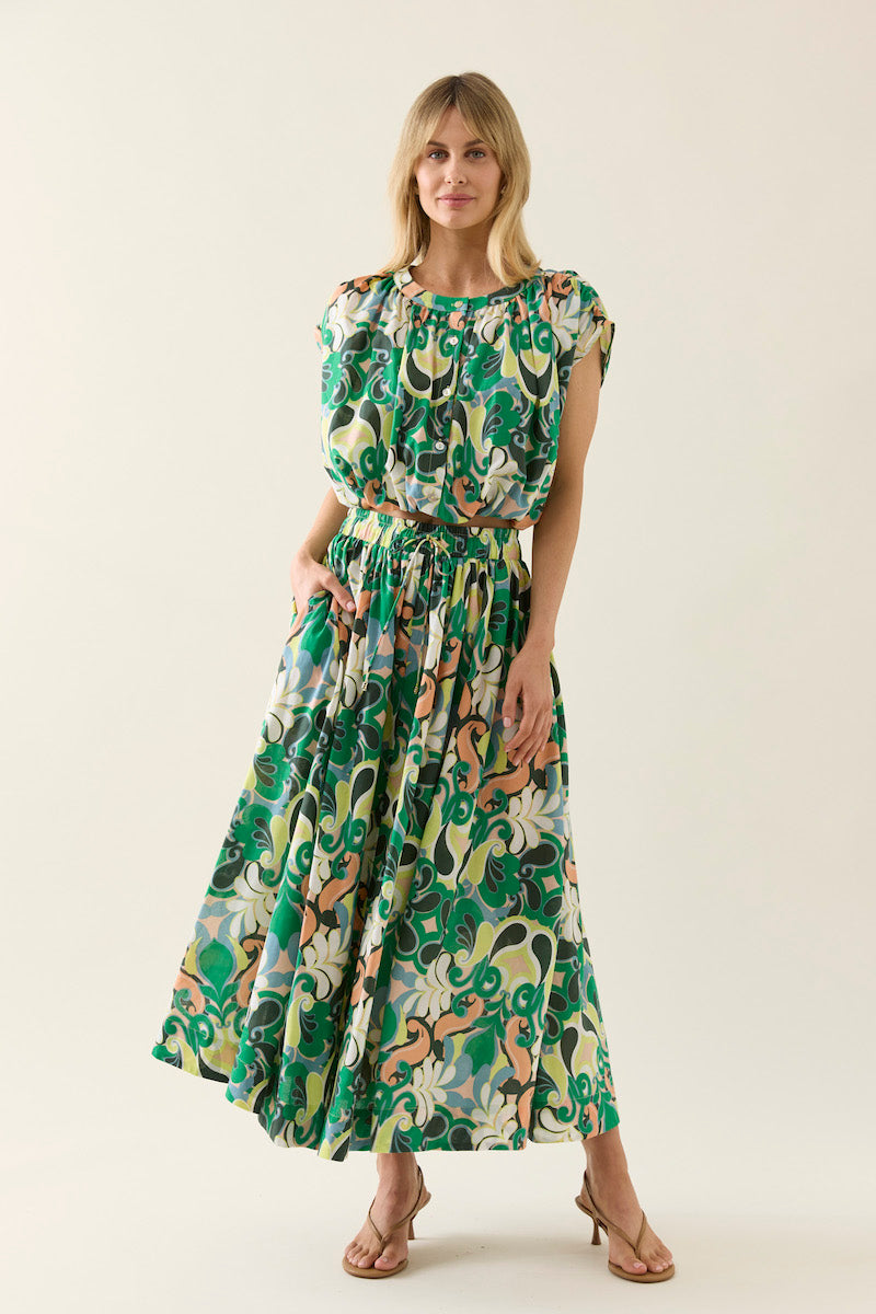 Aurora Reversible Crop Top, Paisley