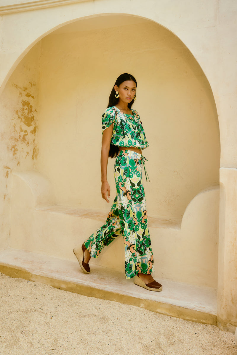 Aurora Reversible Crop Top, Paisley