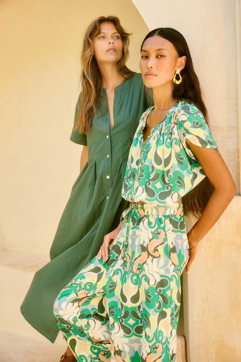 Aurora Reversible Crop Top, Paisley