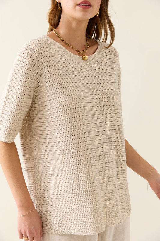 Sylvie Knit T-Shirt, Canvas