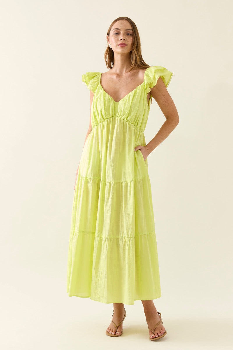 Aurora Frill Tank Dress, Pomelo