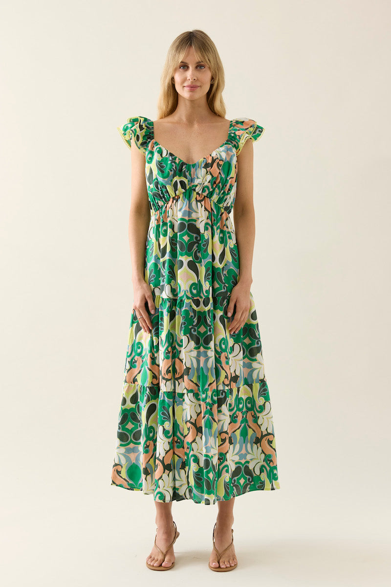 Aurora Frill Tank Dress, Paisley