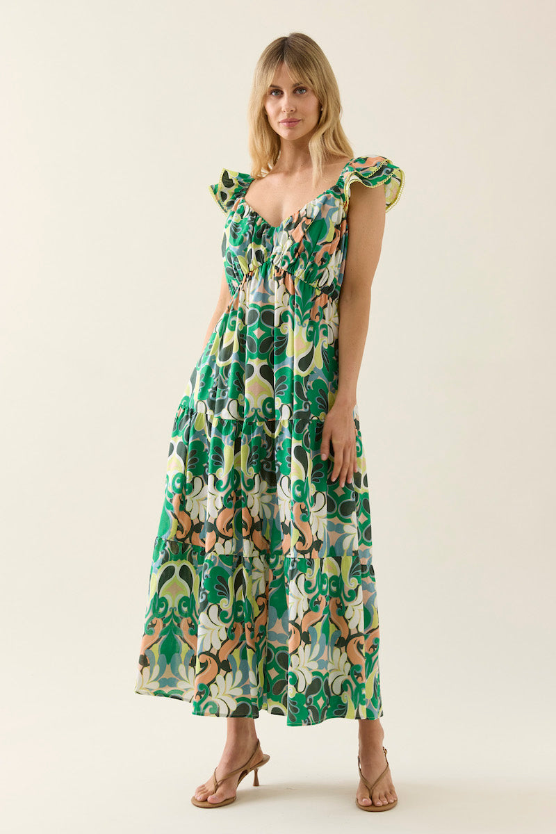 Aurora Frill Tank Dress, Paisley