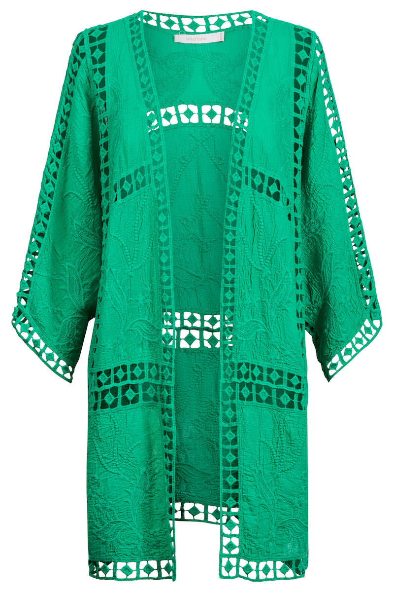 Oline Lace Kimono, Green