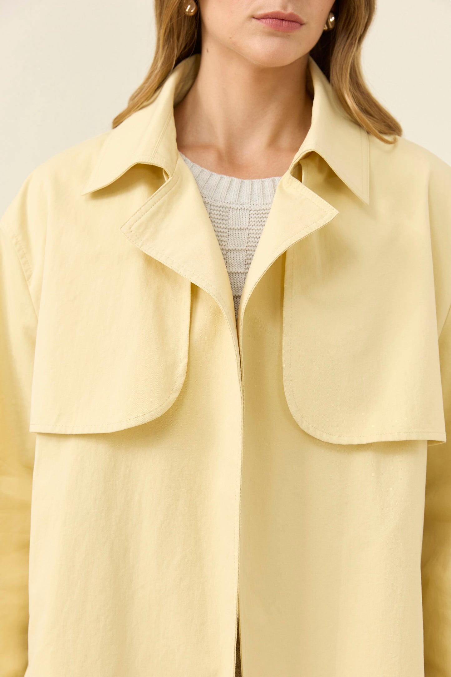 Farida Cropped Trench, Butter