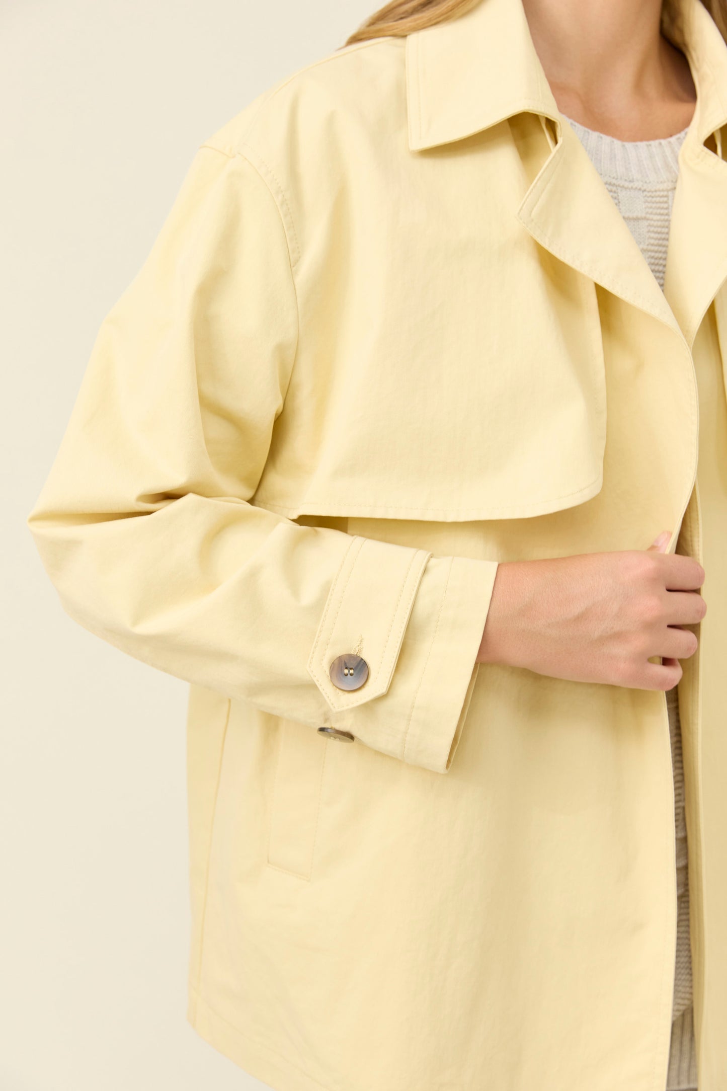 Farida Cropped Trench, Butter