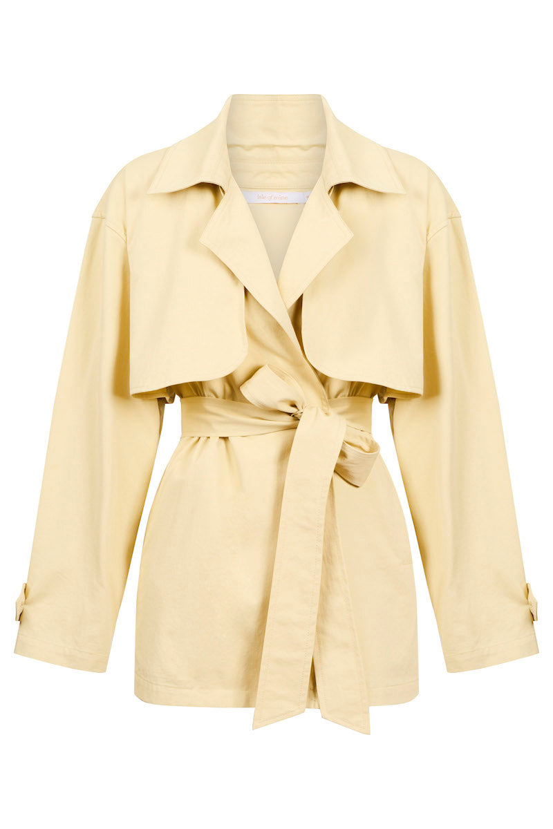 Farida Cropped Trench, Butter