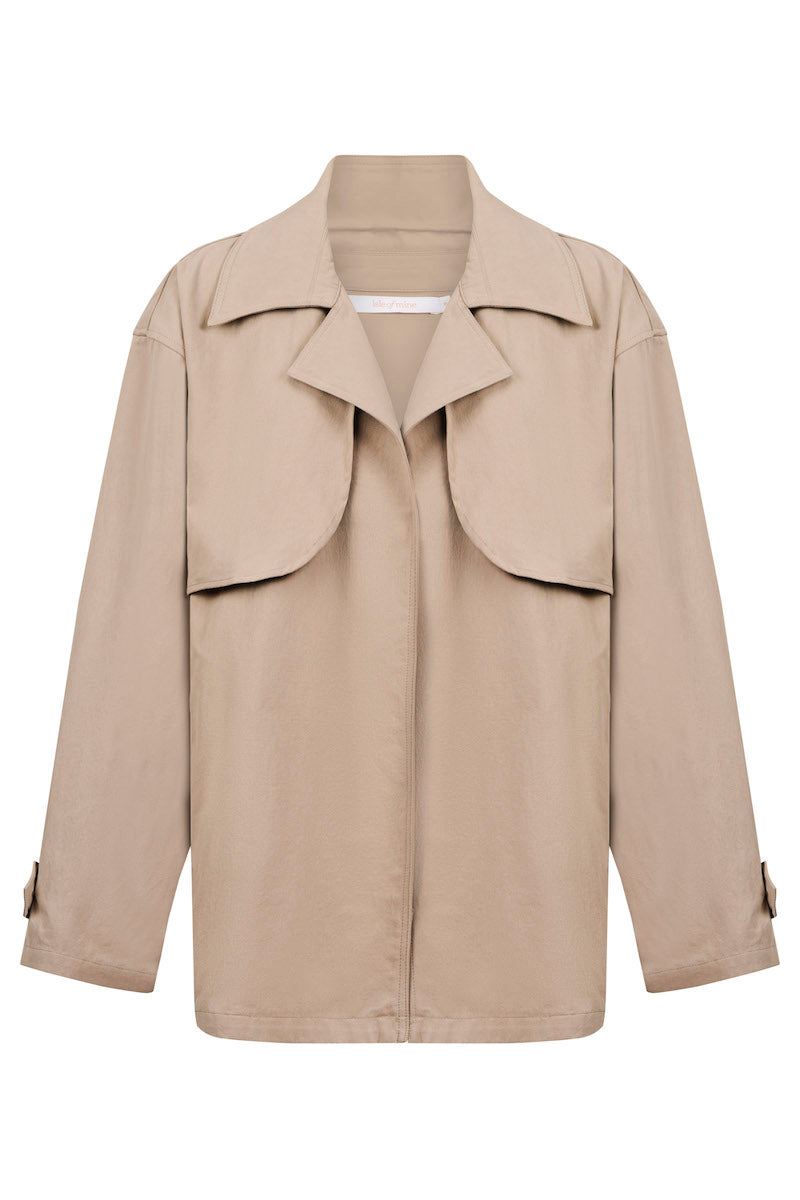 Farida Cropped Trench, Stone