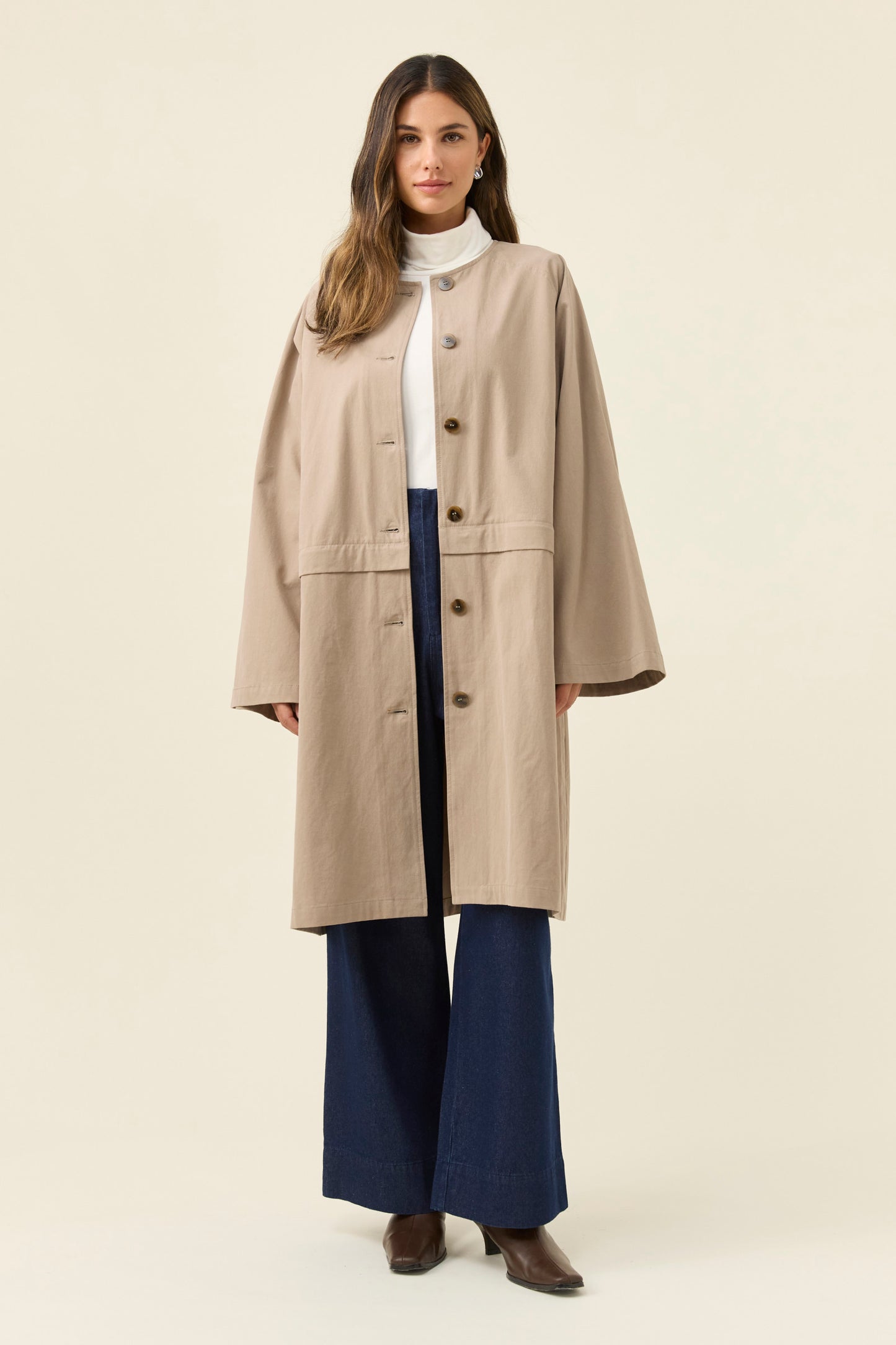 Farida Convertible Coat, Stone