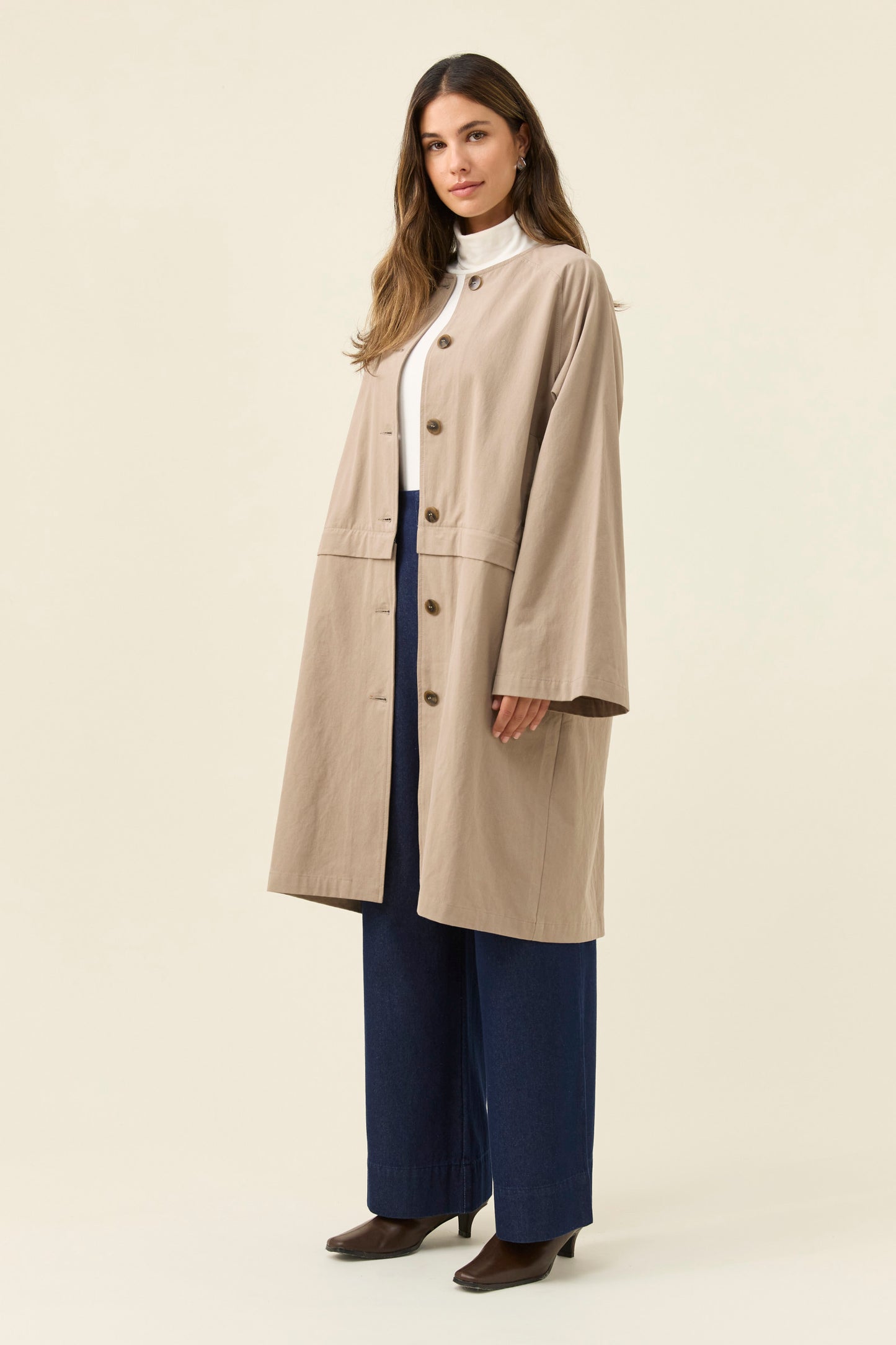 Farida Convertible Coat, Stone