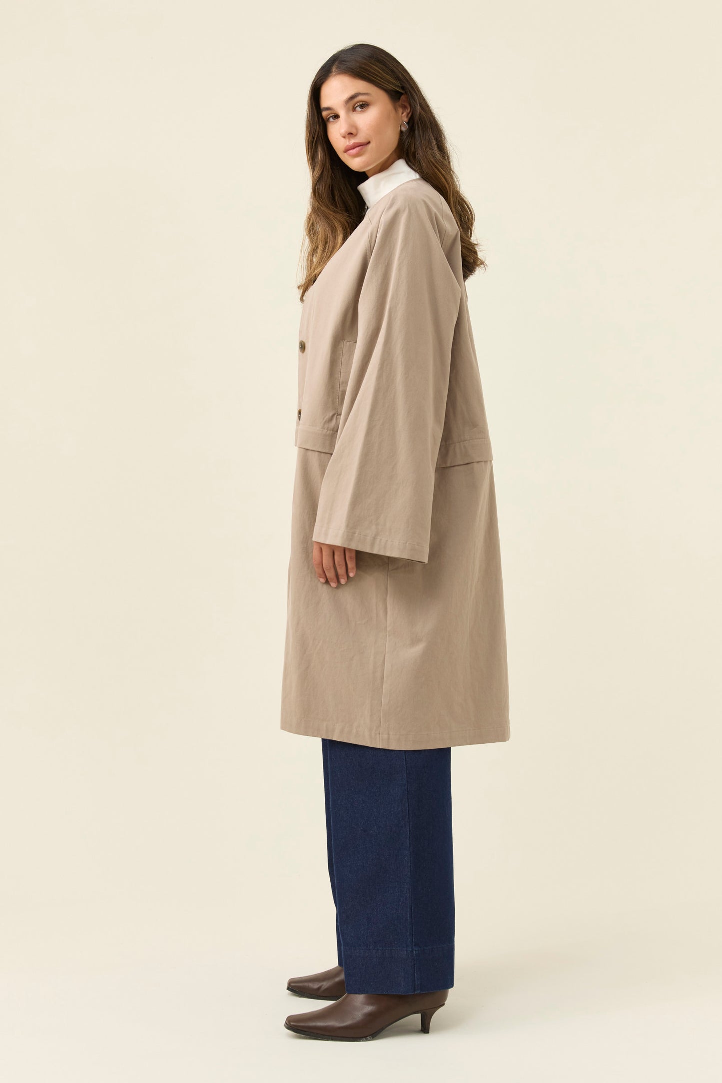 Farida Convertible Coat, Stone