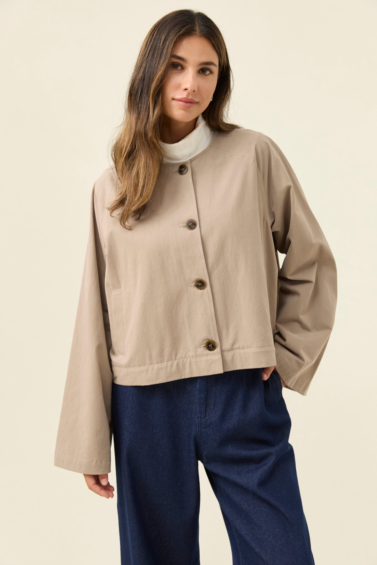 Farida Convertible Coat, Stone