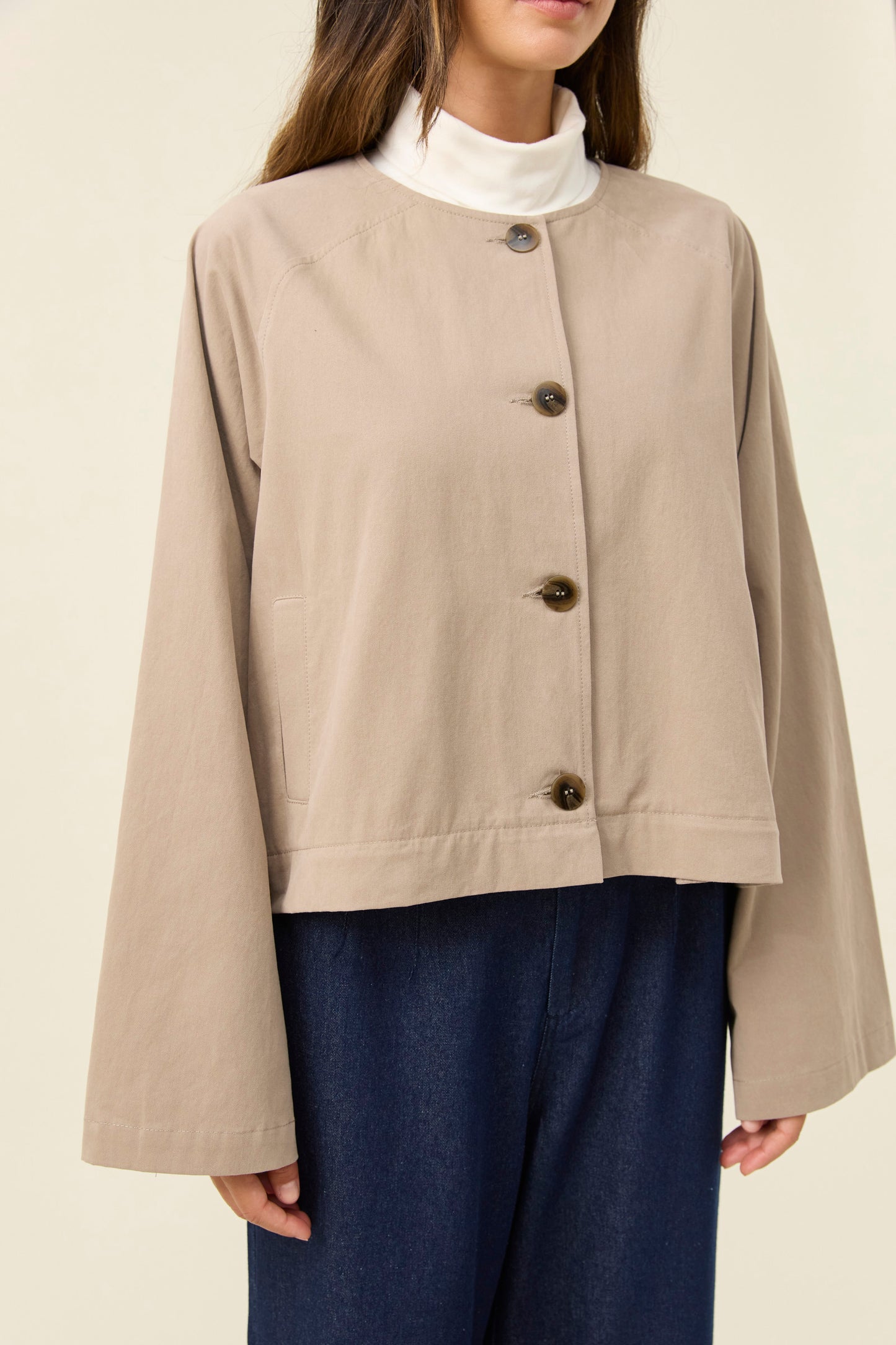 Farida Convertible Coat, Stone