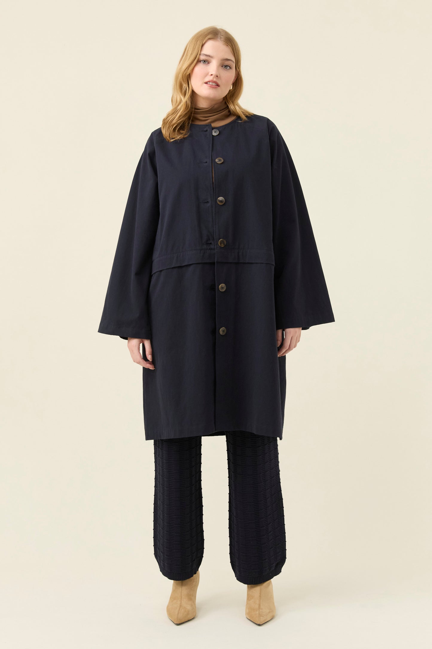 Farida Convertible Coat, Navy