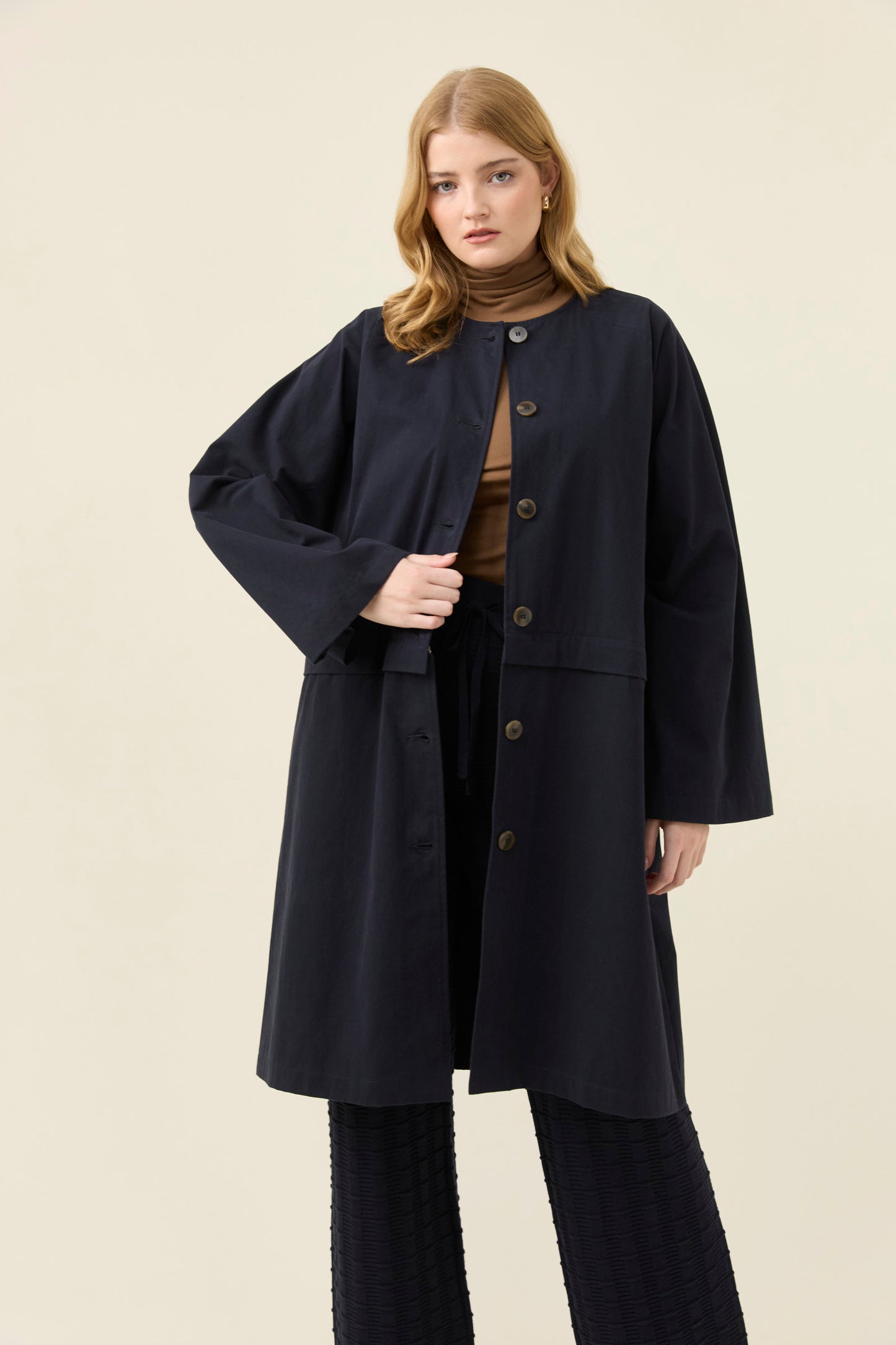 Farida Convertible Coat, Navy