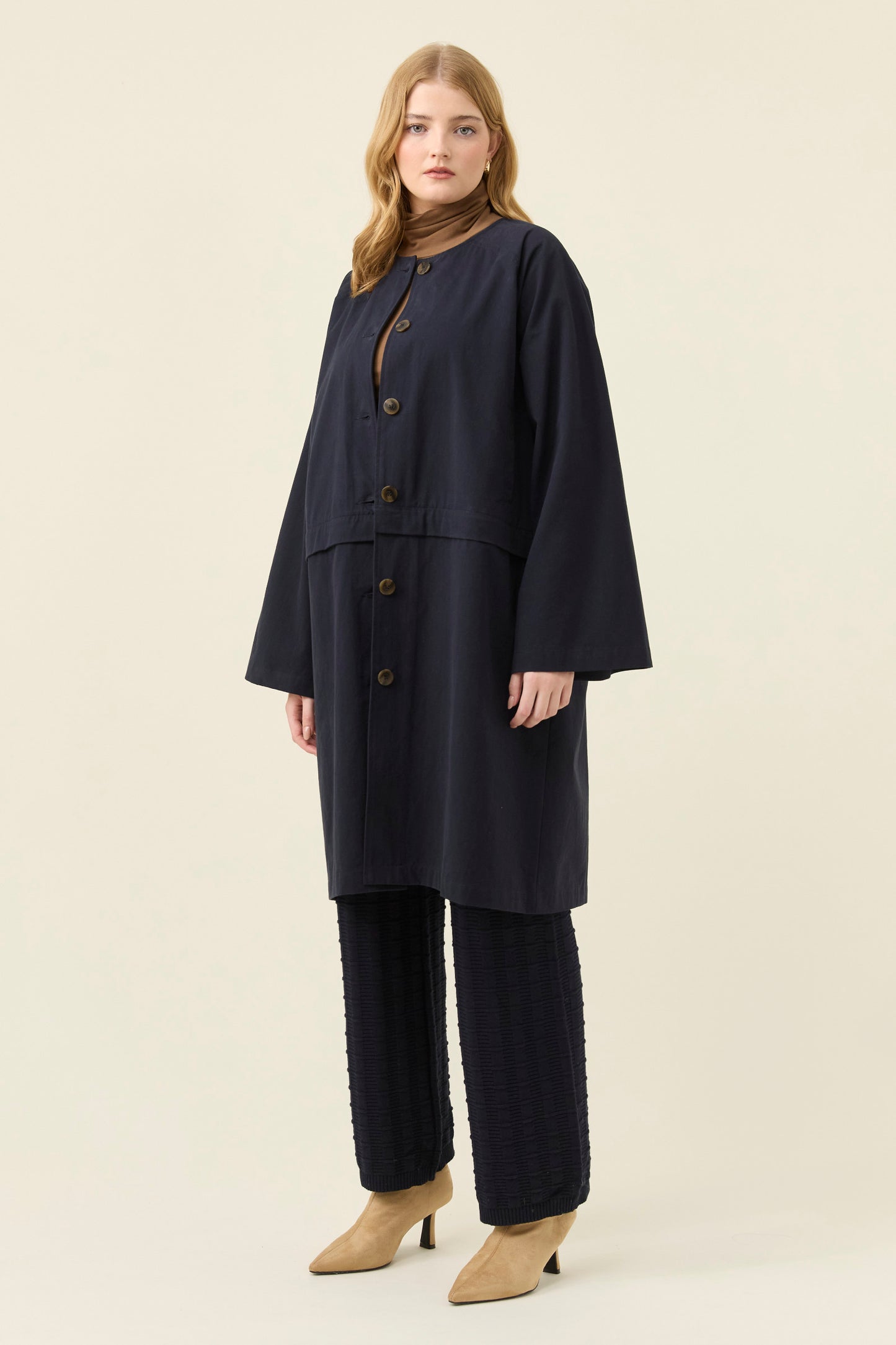 Farida Convertible Coat, Navy