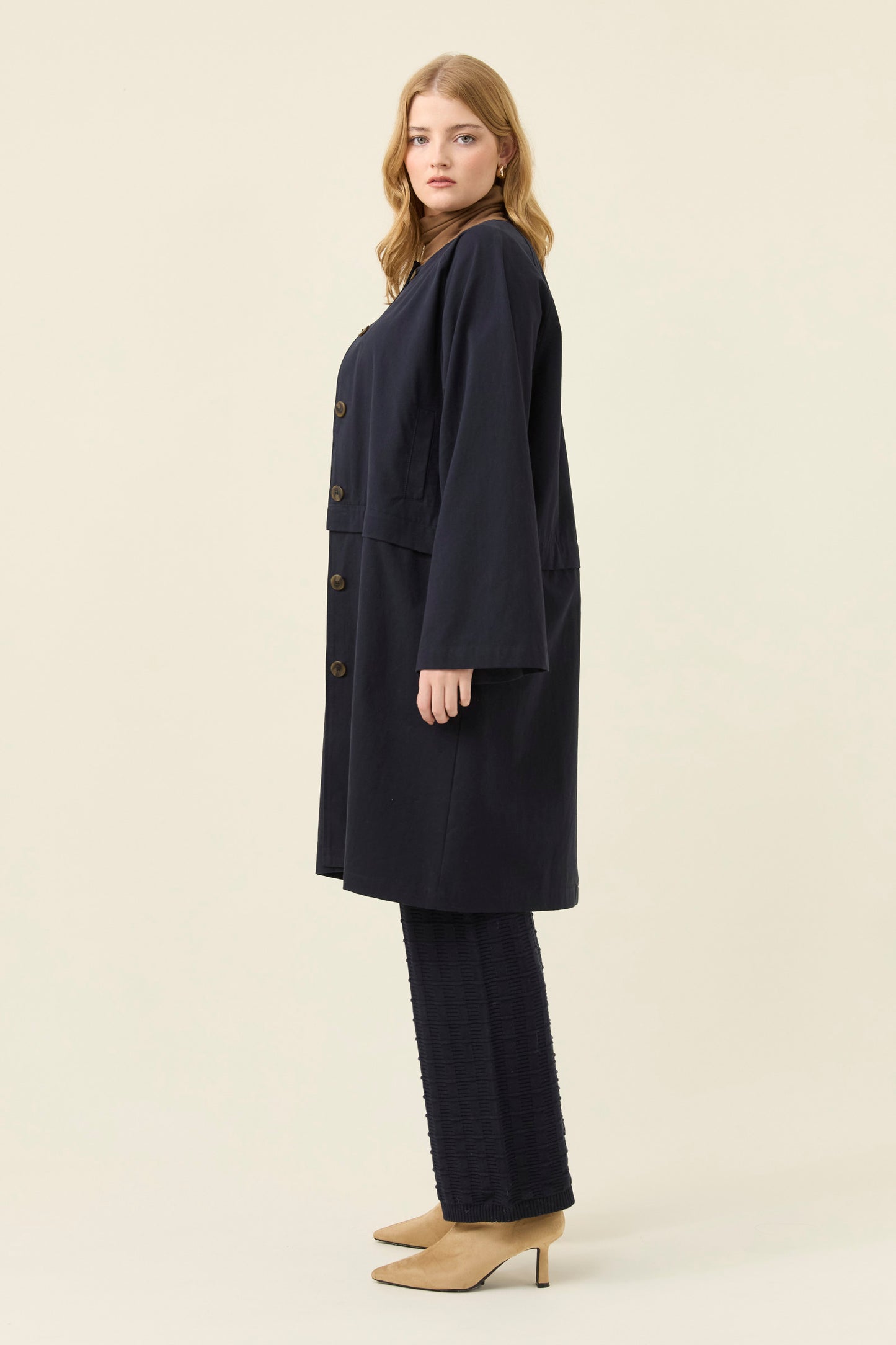 Farida Convertible Coat, Navy