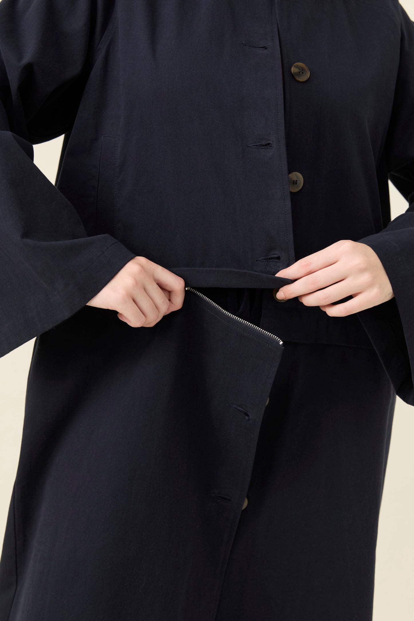 Farida Convertible Coat, Navy