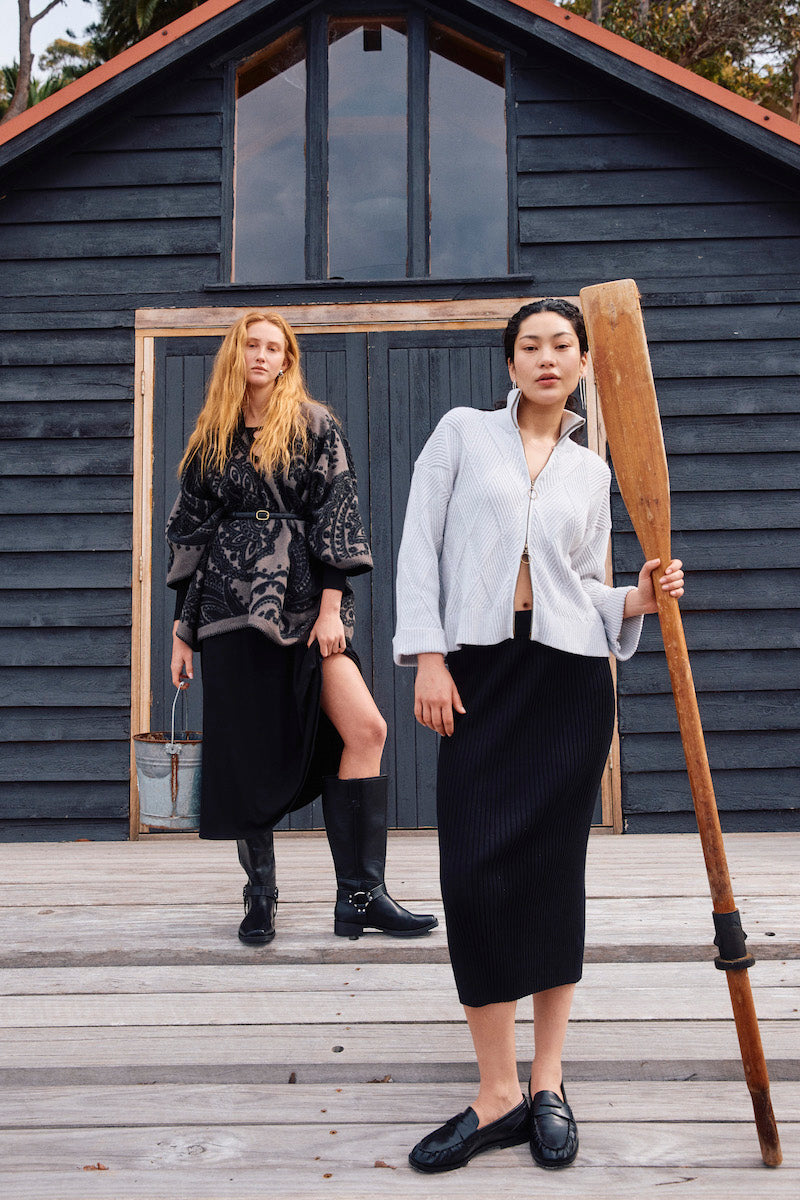 Juno Knit Skirt, Onyx