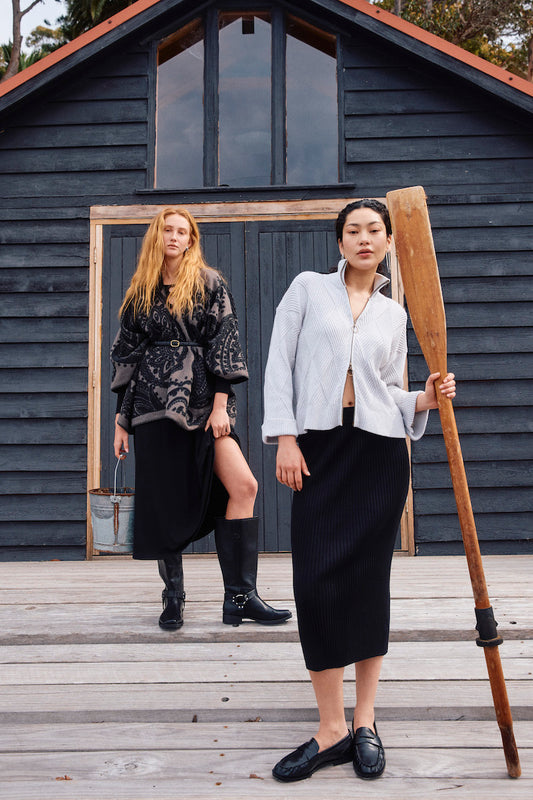 Juno Knit Skirt, Onyx