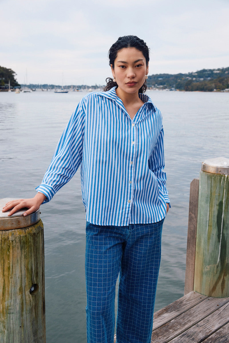 Quinn Shirt, Cobalt