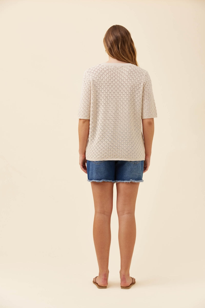 Mia Knit T-Shirt, Canvas