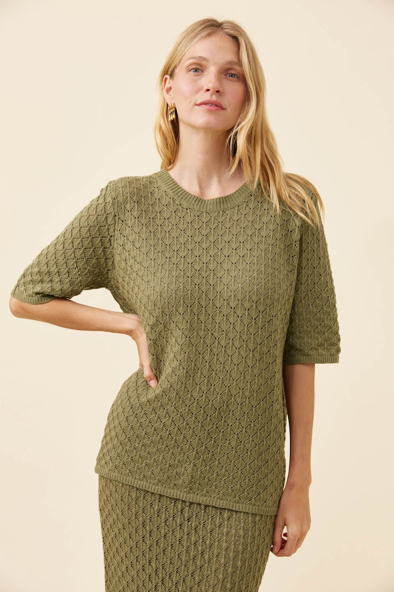 Mia Knit T-Shirt, Sage