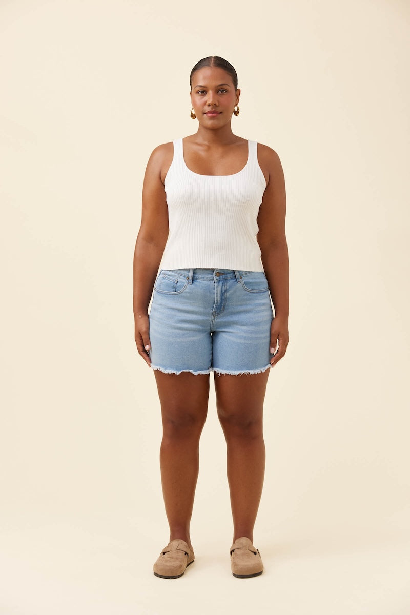 Adele Cotton Tank, White