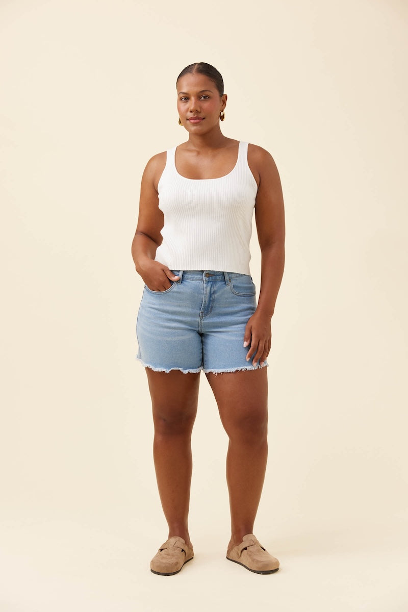 Adele Cotton Tank, White