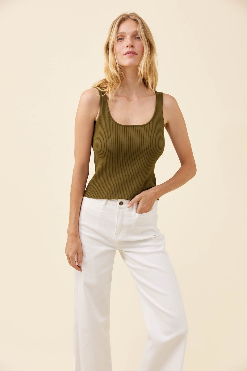 Adele Cotton Tank, White