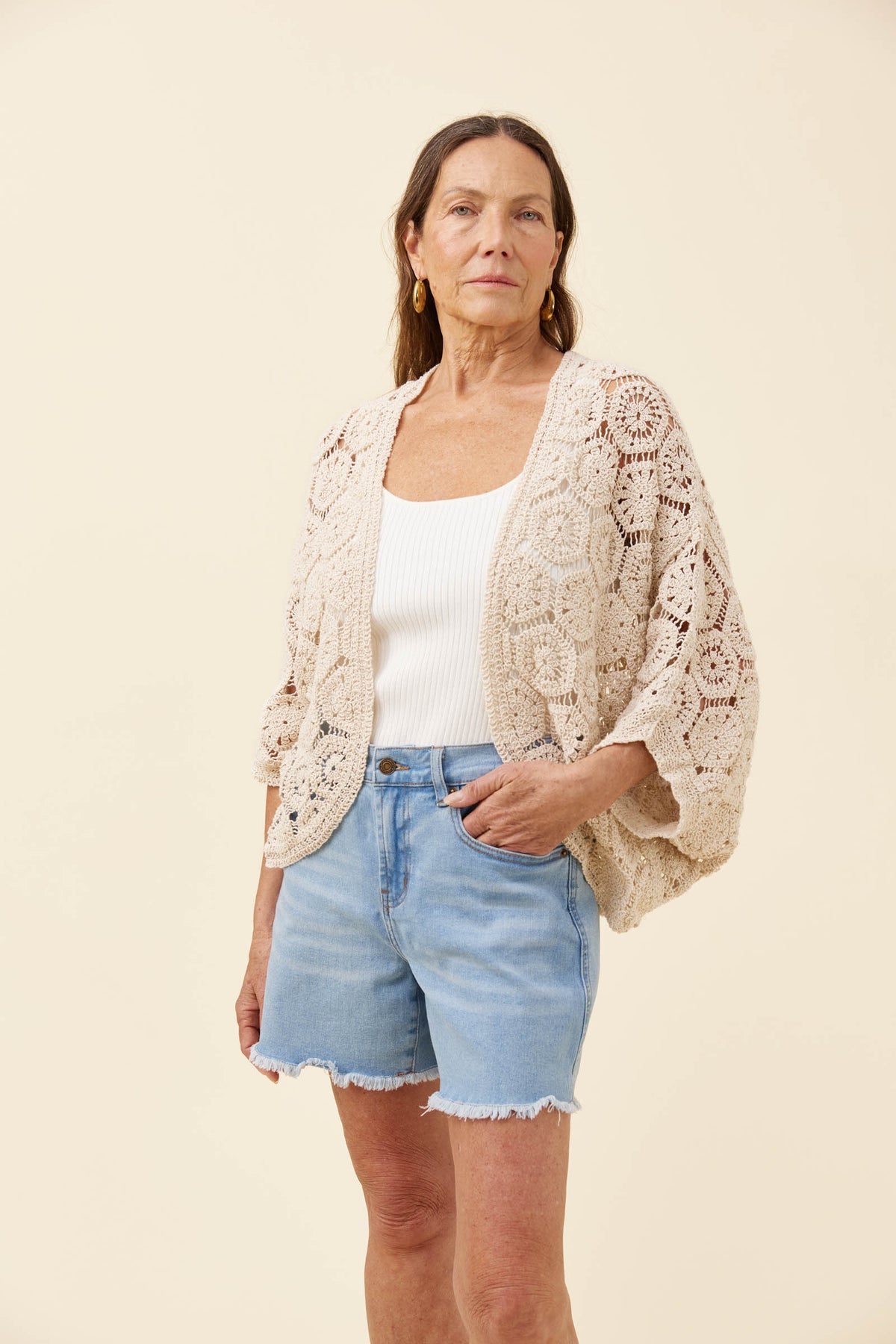 Maggie Crochet Cape, Canvas