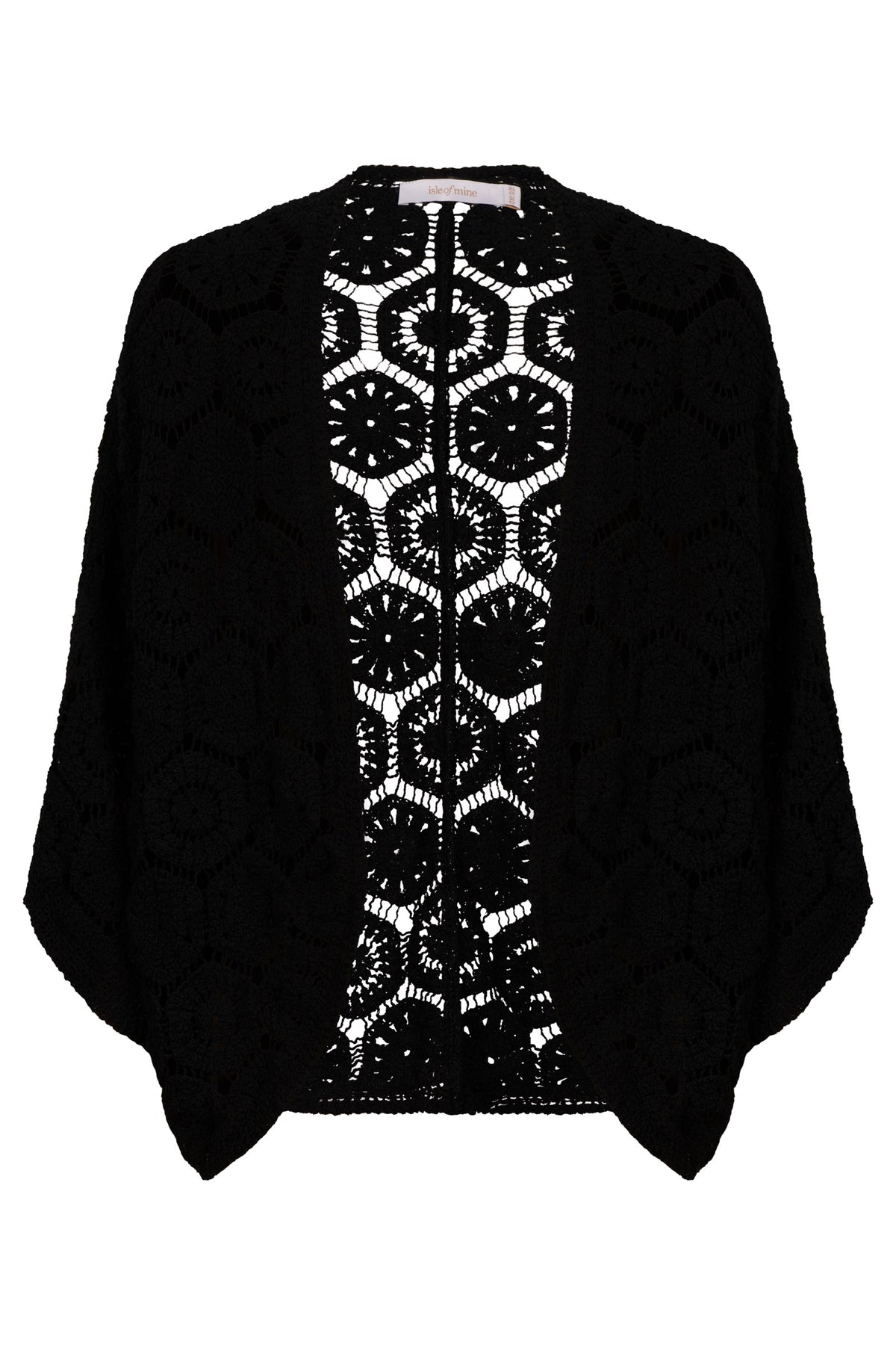 Maggie Crochet Cape, Black