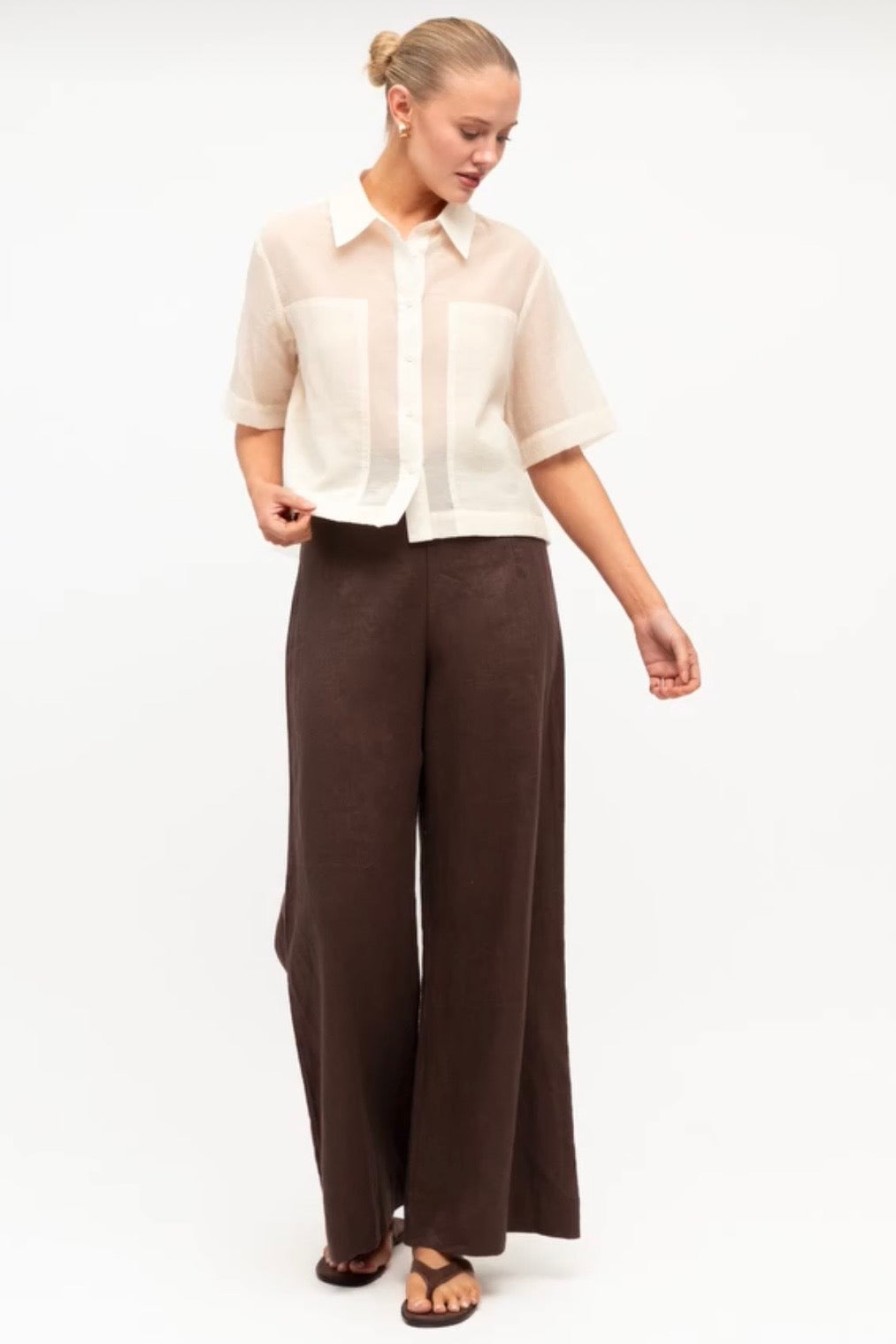 Sherry Sheer Shirt, Cream