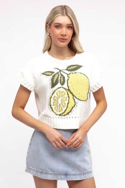 Lemon Knit Top