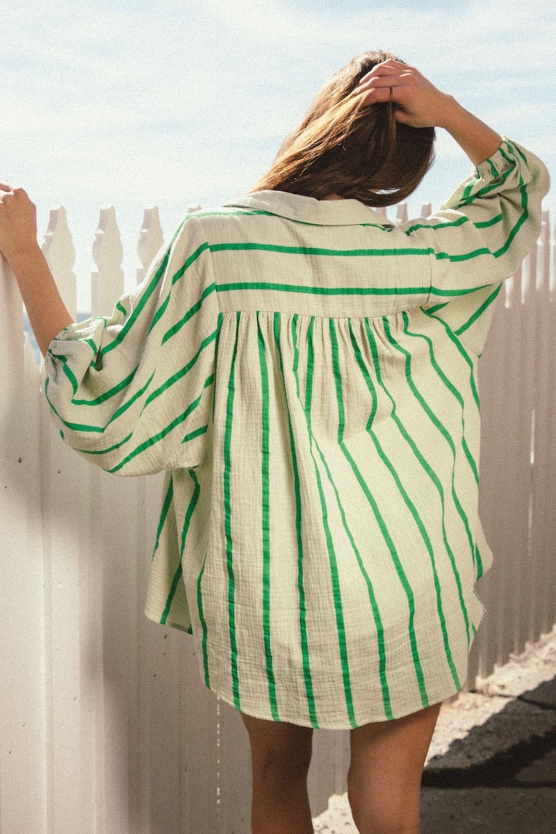 Otis Stripe Shirt, Lime