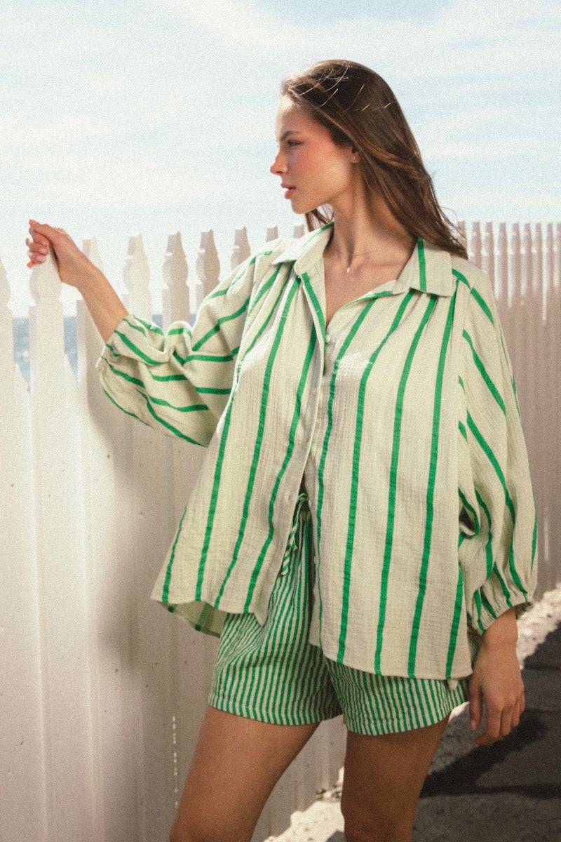 Otis Stripe Shirt, Lime