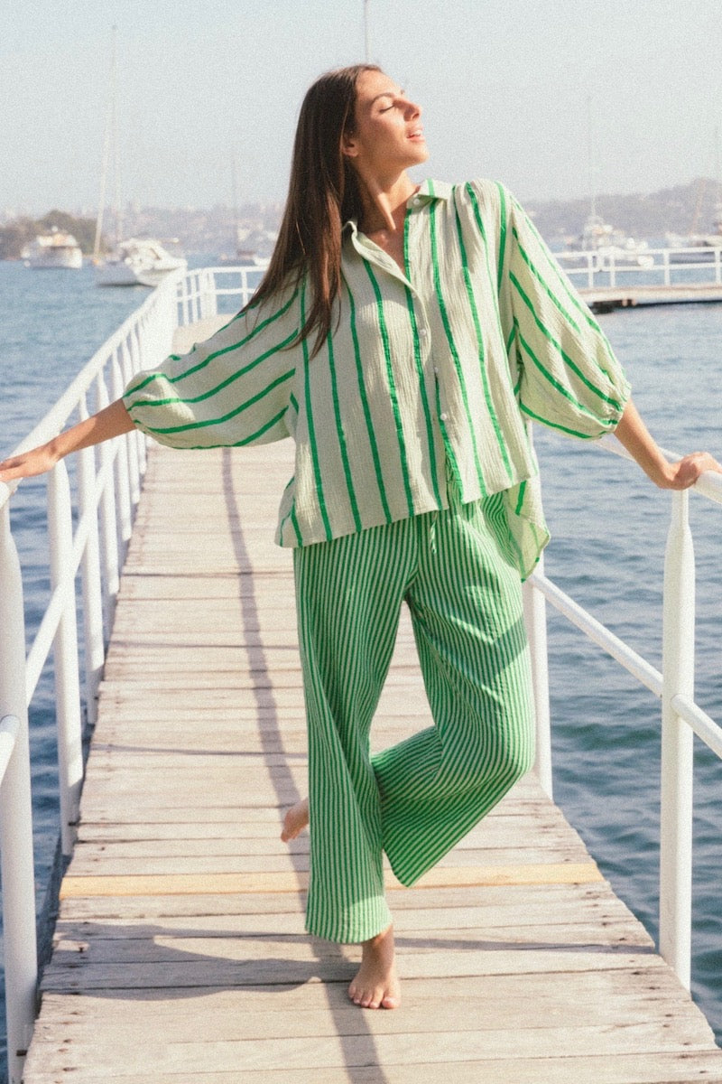 Otis Stripe Shirt, Lime