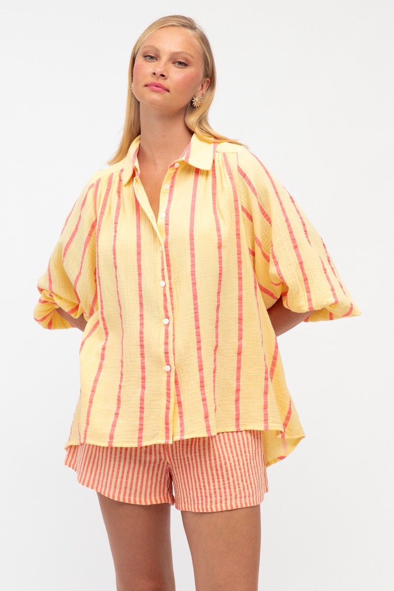 Otis Stripe Shirt, Lemon