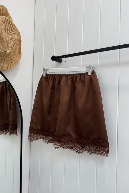 Laney Lace Skirt, Cocoa