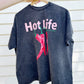 Hot Life Tee, Charcoal