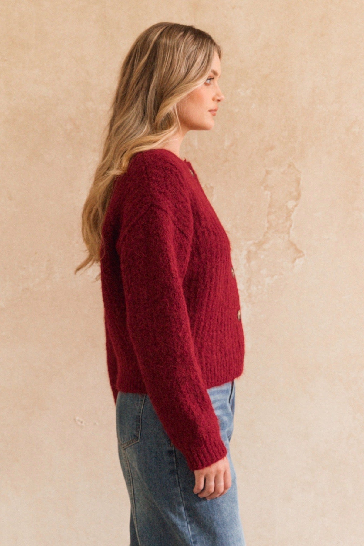 Ruby Noir Cardigan, Merlot
