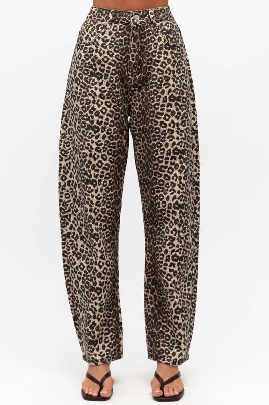 Bowen Leopard Barrel Jeans