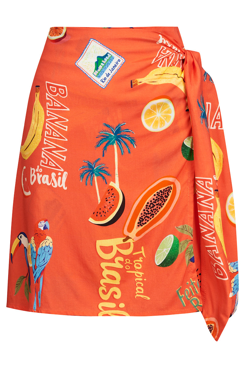 Cabana Mini Skirt, Coral